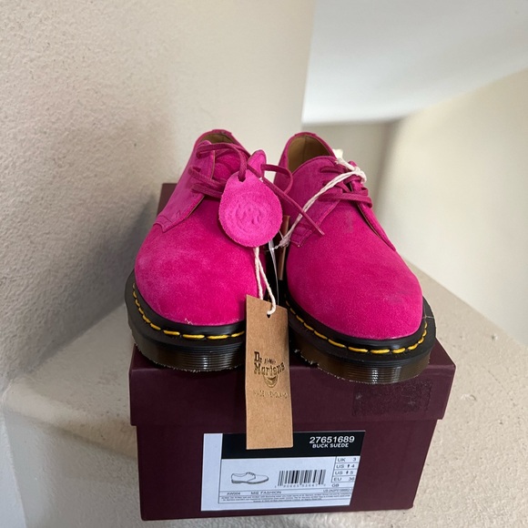 Dr. Martens 1461 C.F. Stead England Made Pink Buck Suede Oxfords Women’s Size 5 - Picture 2 of 12
